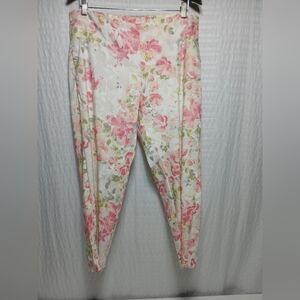 J. Jill Linen / Cotton Stretch Floral Pull On Capri. Size M